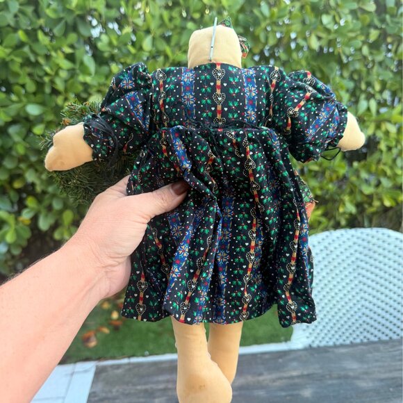 Vintage Lot Primitive Folk Art Handmade Dolls Snowman Santa Gingerbread Girl Boy - Picture 9 of 15